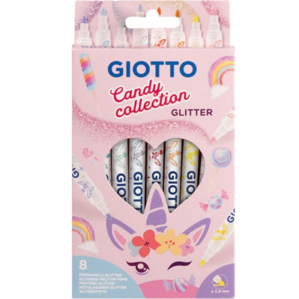 PENNARELLI GIOTTO TURBO CANDY COLLECTION GLITTER 8 COLORI
