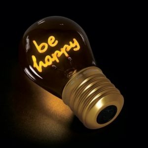 LEGAMI BULB FICTION - LAMPADA DA TAVOLO - BE HAPPY