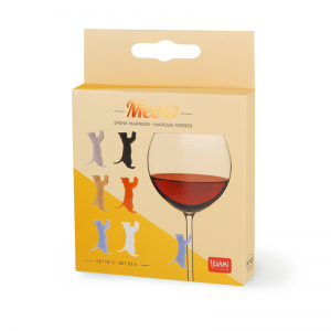 DRINK MARKERS MEOU SET 6 SEGNA-BICCHIERI A FORMA DI GATTO